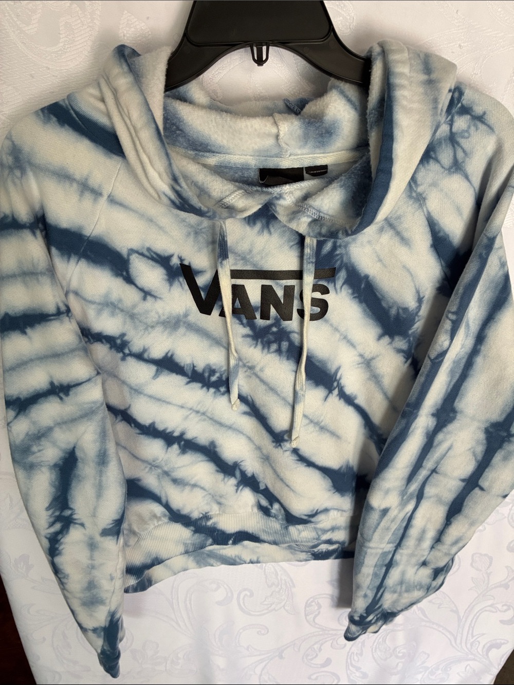 Vans Blue & White Tie-Dye Cowl Neck Hoodie